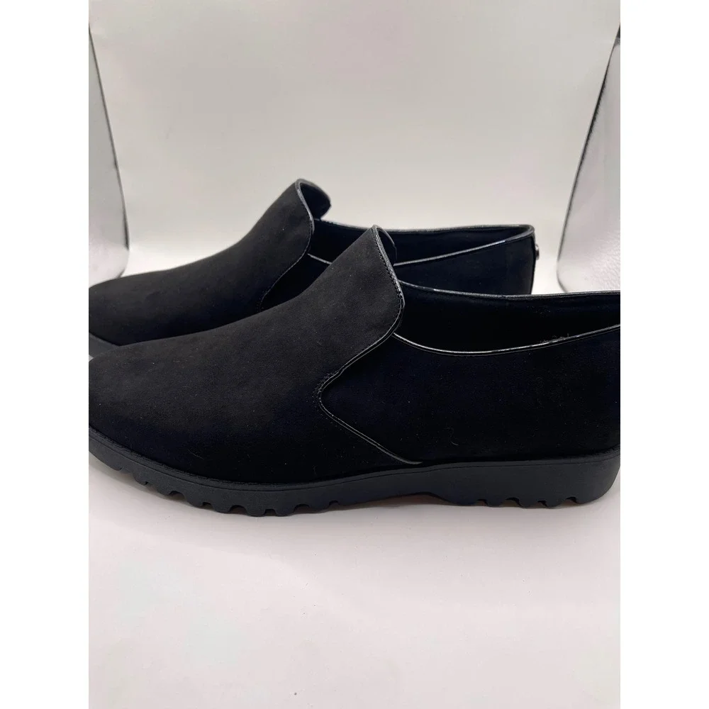 Easy Spirit Halsey 2 Womens Black Microsuede Slip On Loafers Size 11 M
